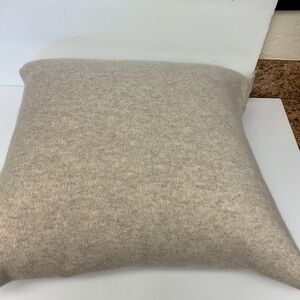NORDSTROM CASHMERE PILLOW WITH DUCK DOWN INSERT 20” x 20” BEIGE BIRCH HEATHER